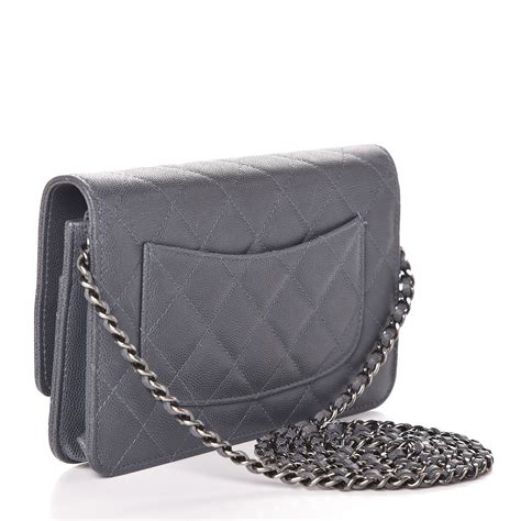 chanel grey wallet